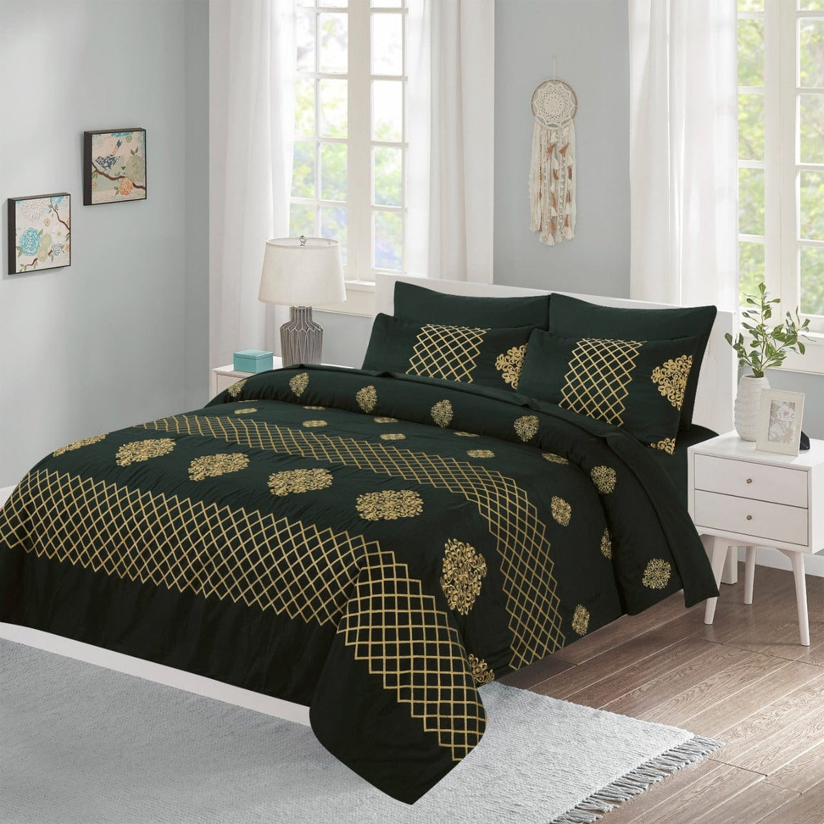 FL0016 - Embroidered  Duvet Cover Set (Luxury Sateen).