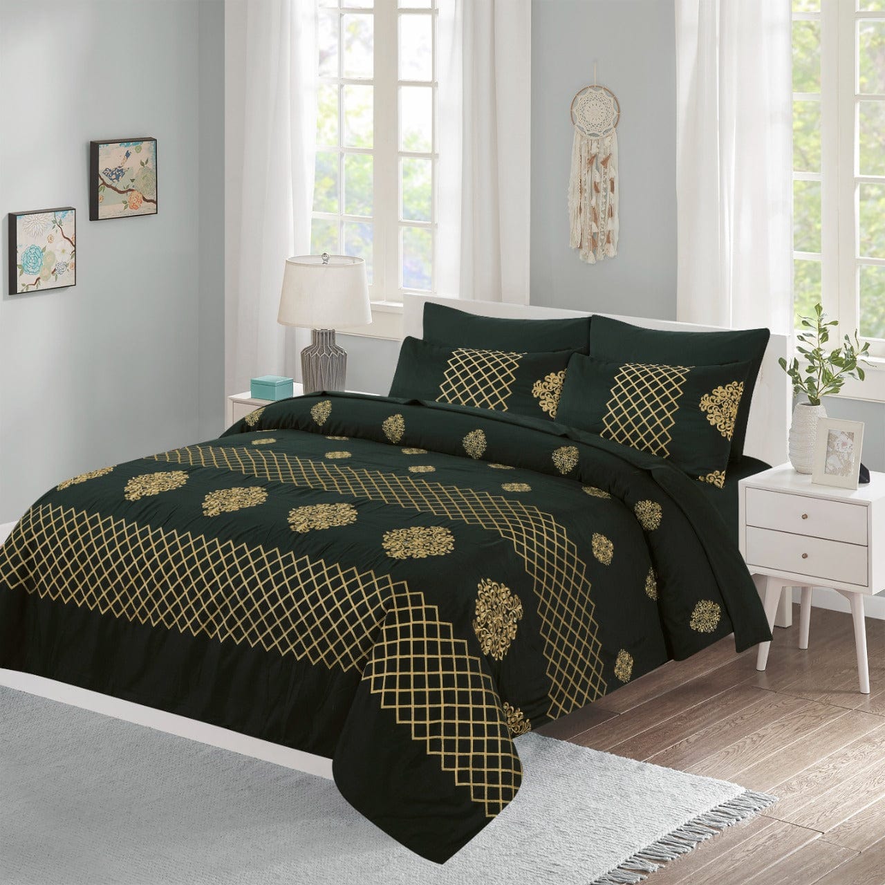 FL0016 - Embroidered  Duvet Cover Set (Luxury Sateen).
