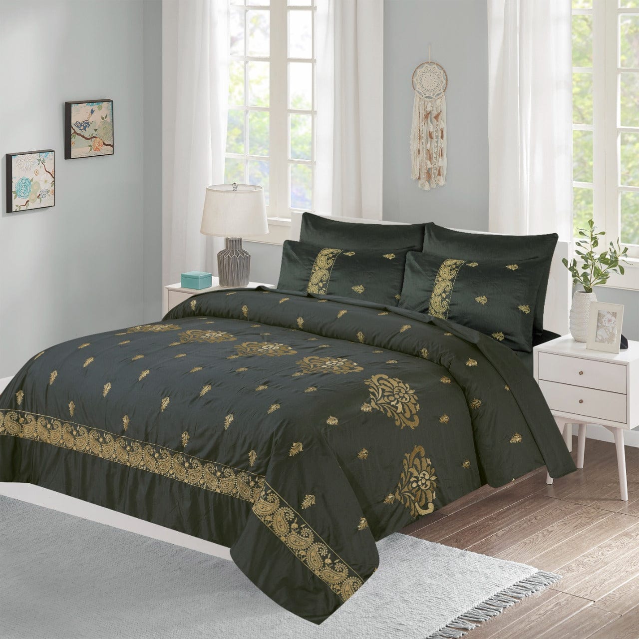 FL0011- Embroidered Duvet Cover Set (Luxury Sateen).