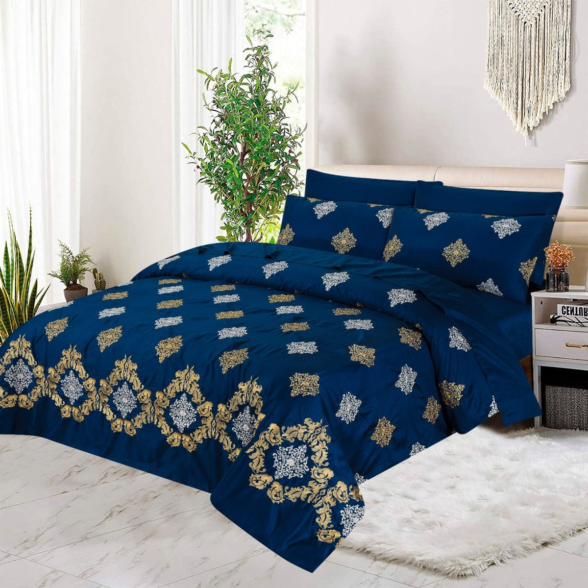 FL0015- Embroidered Duvet Cover Set (Luxury Sateen).