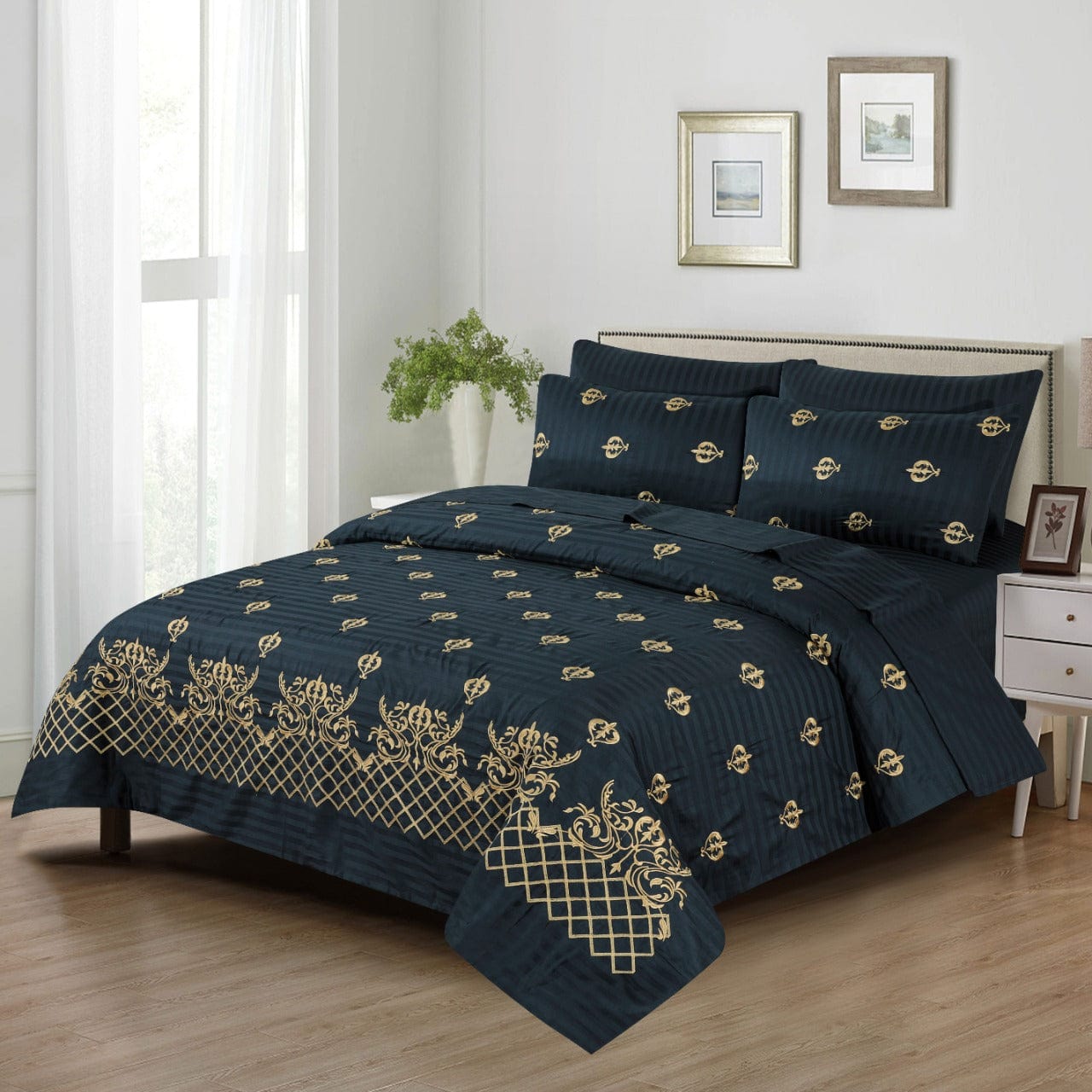 FL0017 - Embroidered Duvet Cover Set (Luxury Sateen).
