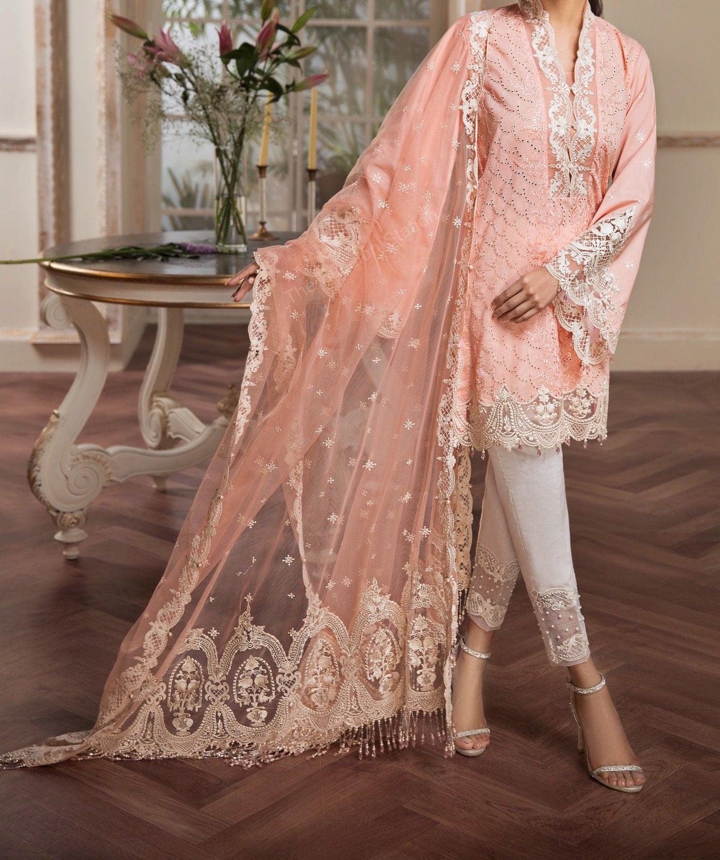 Grace S816-Embroidered 2pc lawn chickan dress